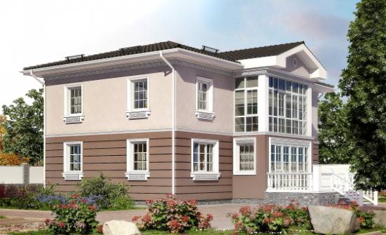 210-005-П Проект двухэтажного дома, современный загородный дом из пеноблока Нижний Тагил | Проекты домов от House Expert