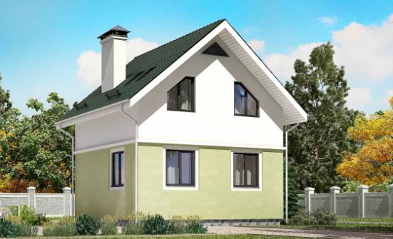 070-001-П Проект двухэтажного дома с мансардным этажом, маленький коттедж из поризованных блоков Нижний Тагил | Проекты домов от House Expert