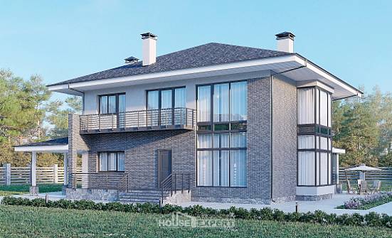 250-004-Л Проект двухэтажного дома, огромный домик из пеноблока Нижний Тагил | Проекты домов от House Expert