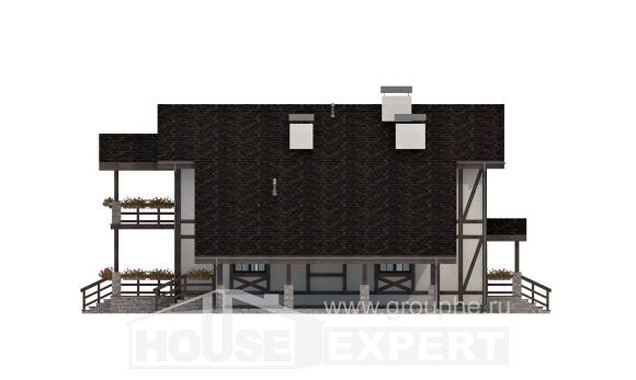 250-002-Л Проект двухэтажного дома мансардный этаж и гаражом, средний домик из кирпича Нижний Тагил, House Expert