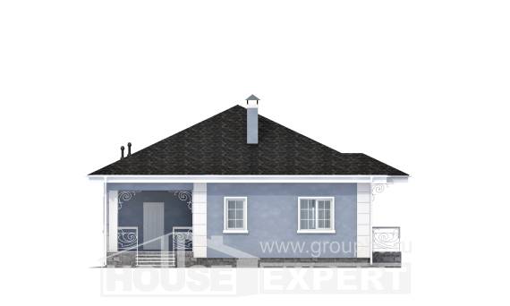 100-001-П Проект одноэтажного дома, экономичный коттедж из теплоблока, Нижний Тагил