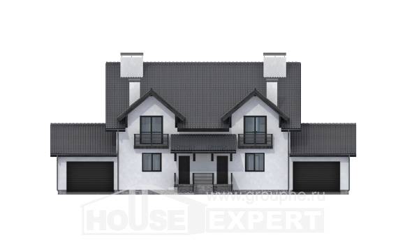 290-003-П Проект двухэтажного дома мансардой, просторный коттедж из арболита Нижний Тагил, House Expert