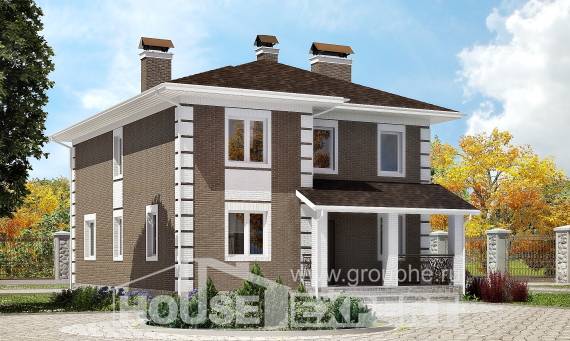 185-002-П Проект двухэтажного дома, небольшой дом из газосиликатных блоков Нижний Тагил, House Expert