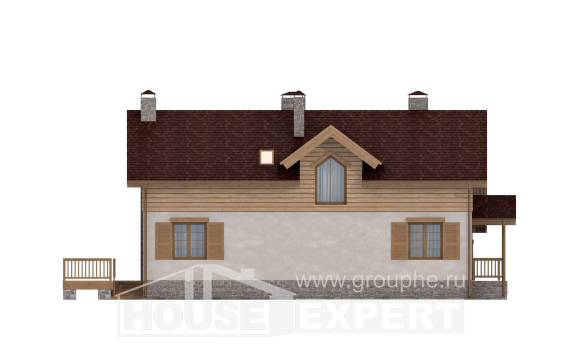 165-002-П Проект двухэтажного дома мансардой, гараж, доступный загородный дом из поризованных блоков Нижний Тагил, House Expert