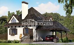 110-002-Л Проект двухэтажного дома мансардный этаж и гаражом, компактный домик из арболита Нижний Тагил, House Expert