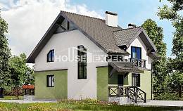 120-003-П Проект двухэтажного дома с мансардой, небольшой домик из поризованных блоков Нижний Тагил, House Expert