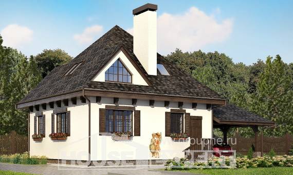110-002-Л Проект двухэтажного дома с мансардным этажом и гаражом, красивый дом из арболита, Нижний Тагил