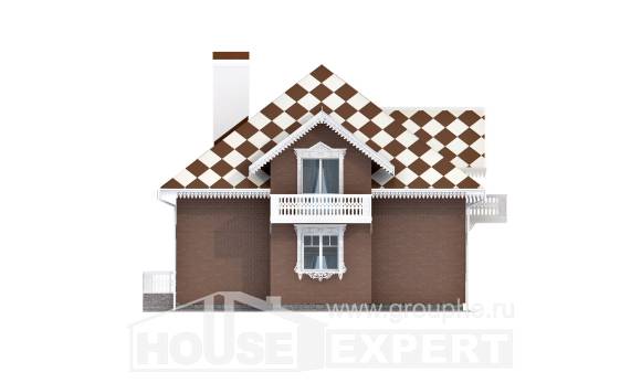 155-003-Л Проект двухэтажного дома с мансардой и гаражом, красивый коттедж из пеноблока Нижний Тагил, House Expert
