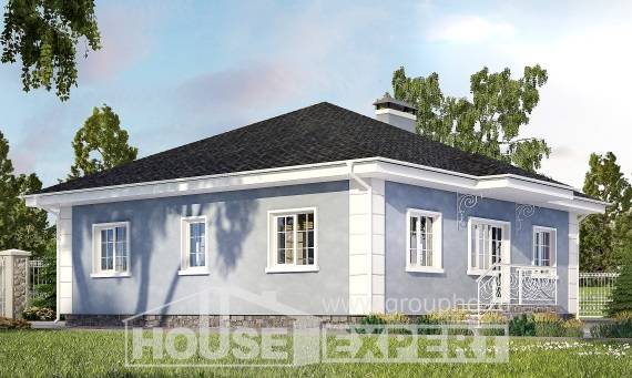 100-001-П Проект одноэтажного дома, красивый домик из бризолита, Нижний Тагил