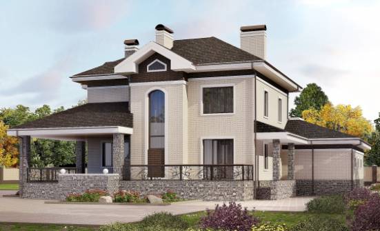 365-001-Л Проект трехэтажного дома, гараж, современный домик из кирпича Нижний Тагил | Проекты домов от House Expert