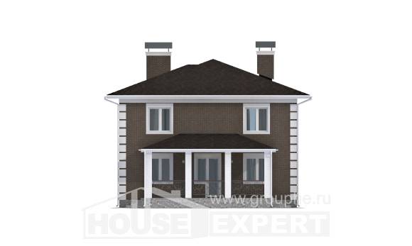 185-002-П Проект двухэтажного дома, скромный коттедж из бризолита Нижний Тагил, House Expert