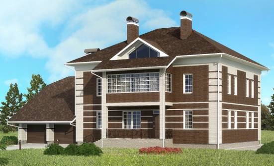 505-002-Л Проект трехэтажного дома, гараж, большой домик из кирпича Нижний Тагил | Проекты домов от House Expert
