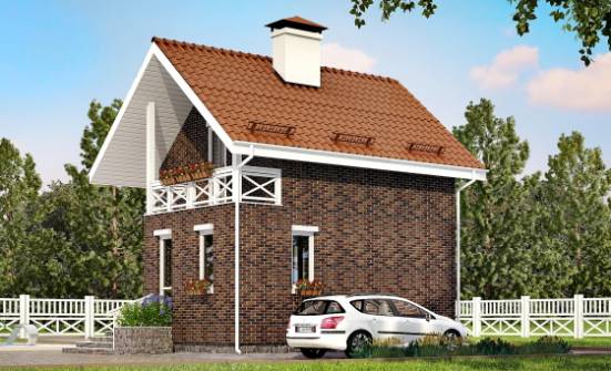 045-001-Л Проект двухэтажного дома мансардой, маленький коттедж из поризованных блоков, Нижний Тагил