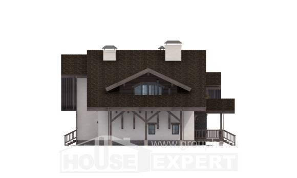 270-001-Л Проект двухэтажного дома с мансардой и гаражом, большой загородный дом из кирпича, Нижний Тагил