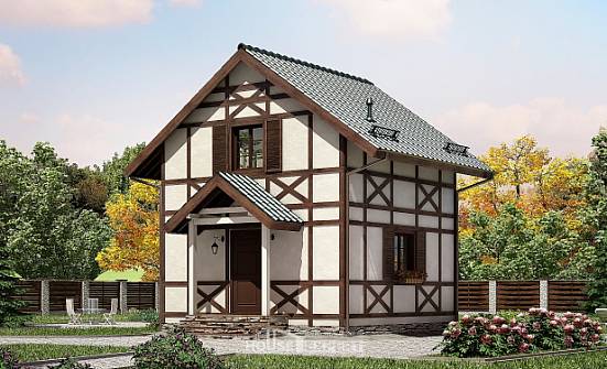 060-002-П Проект двухэтажного дома с мансардным этажом, компактный домик из дерева Нижний Тагил | Проекты домов от House Expert