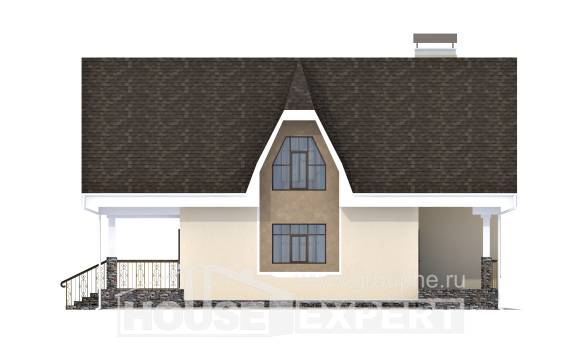 125-001-Л Проект двухэтажного дома мансардный этаж, классический коттедж из теплоблока Нижний Тагил, House Expert