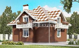 155-003-Л Проект двухэтажного дома мансардой, гараж, бюджетный домик из блока Нижний Тагил, House Expert