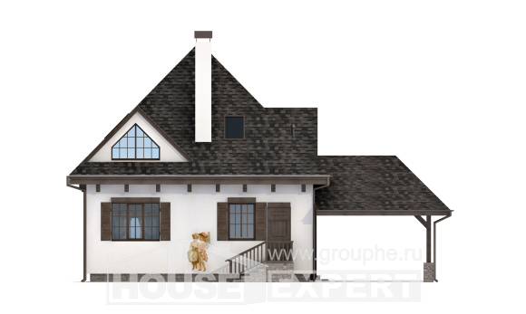 110-002-Л Проект двухэтажного дома мансардный этаж, гараж, скромный домик из газобетона Нижний Тагил, House Expert