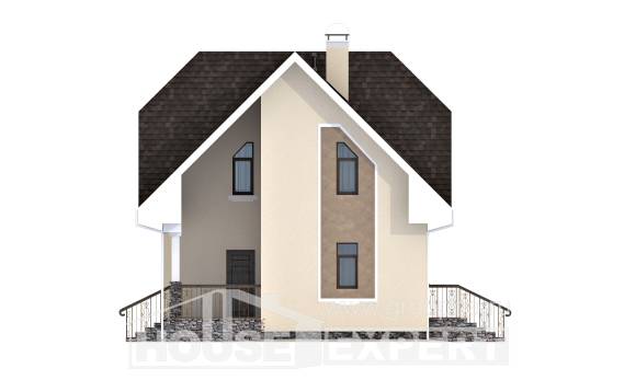 125-001-Л Проект двухэтажного дома с мансардой, уютный домик из керамзитобетонных блоков Нижний Тагил, House Expert