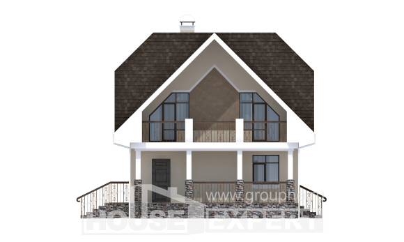 125-001-Л Проект двухэтажного дома мансардный этаж, уютный загородный дом из теплоблока Нижний Тагил, House Expert