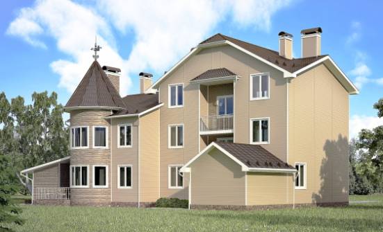 555-001-Л Проект трехэтажного дома с мансардой и гаражом, уютный загородный дом из бризолита Нижний Тагил | Проекты домов от House Expert