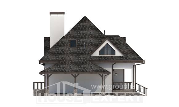 110-002-Л Проект двухэтажного дома с мансардой, гараж, недорогой дом из бризолита, Нижний Тагил