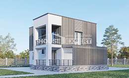 150-017-П Проект двухэтажного дома, бюджетный домик из твинблока, Нижний Тагил