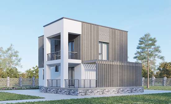 150-017-П Проект двухэтажного дома, небольшой дом из твинблока, Нижний Тагил