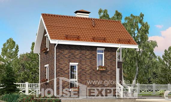 045-001-Л Проект двухэтажного дома с мансардой, современный домик из поризованных блоков Нижний Тагил, House Expert