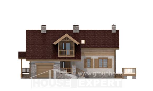 165-002-П Проект двухэтажного дома мансардный этаж и гаражом, небольшой загородный дом из газосиликатных блоков Нижний Тагил, House Expert