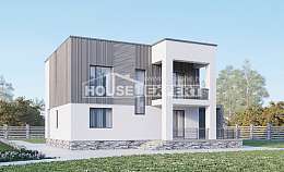 150-017-П Проект двухэтажного дома, небольшой коттедж из твинблока Нижний Тагил, House Expert