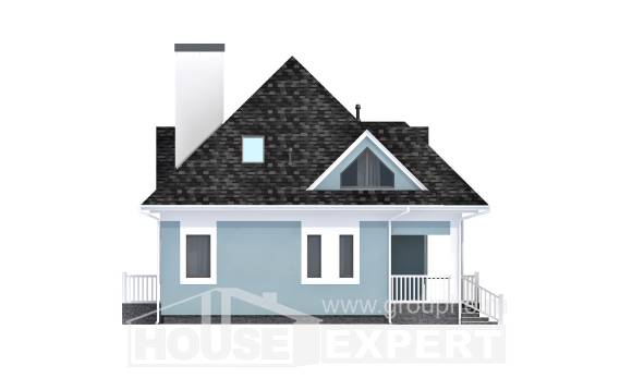 110-001-Л Проект двухэтажного дома мансардой, скромный дом из керамзитобетонных блоков Нижний Тагил, House Expert