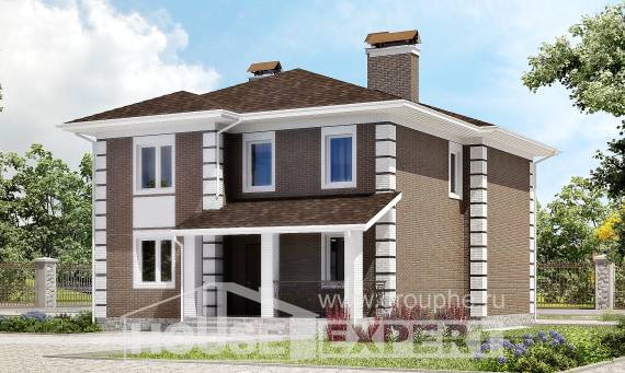 185-002-П Проект двухэтажного дома, простой коттедж из керамзитобетонных блоков Нижний Тагил, House Expert