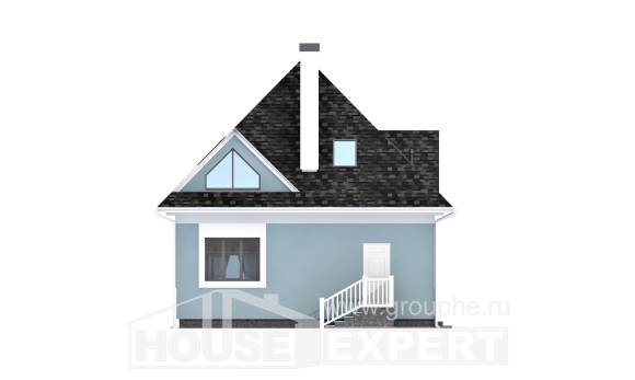 110-001-Л Проект двухэтажного дома мансардой, простой домик из теплоблока Нижний Тагил, House Expert