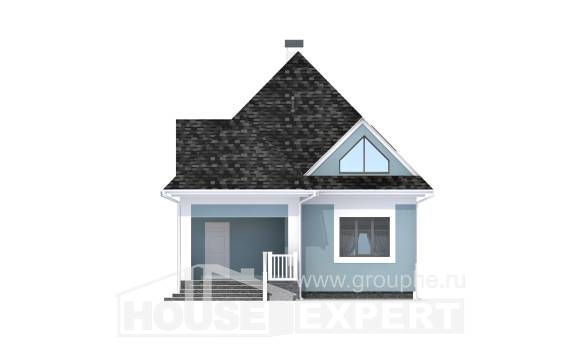 110-001-Л Проект двухэтажного дома с мансардой, небольшой домик из газосиликатных блоков Нижний Тагил, House Expert