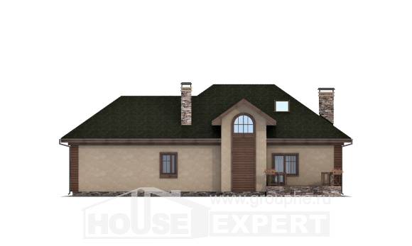 180-010-П Проект двухэтажного дома мансардой, гараж, классический домик из газосиликатных блоков Нижний Тагил, House Expert