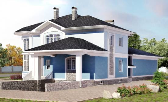 620-001-П Проект трехэтажного дома и гаражом, просторный домик из блока Нижний Тагил | Проекты домов от House Expert
