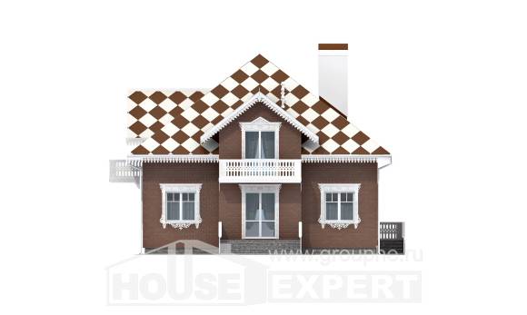 155-003-Л Проект двухэтажного дома с мансардой и гаражом, экономичный дом из керамзитобетонных блоков Нижний Тагил, House Expert