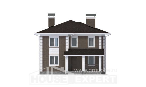 185-002-П Проект двухэтажного дома, компактный дом из поризованных блоков Нижний Тагил, House Expert