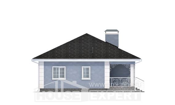 100-001-П Проект одноэтажного дома, бюджетный домик из поризованных блоков, Нижний Тагил