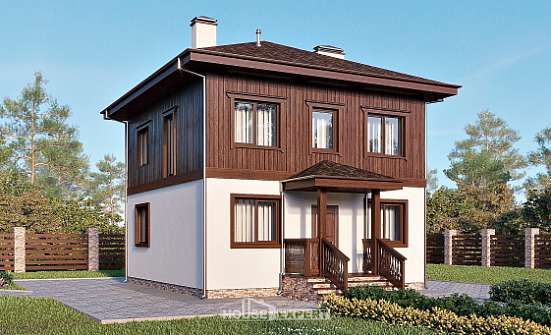 100-006-Л Проект двухэтажного дома, небольшой домик из пеноблока Нижний Тагил | Проекты домов от House Expert