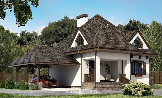 110-002-Л Проект двухэтажного дома мансардный этаж и гаражом, небольшой загородный дом из арболита, Нижний Тагил