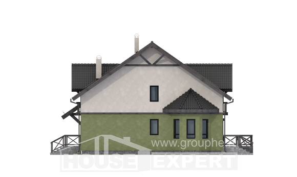 120-003-П Проект двухэтажного дома мансардный этаж, экономичный коттедж из пеноблока Нижний Тагил, House Expert