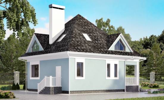 110-001-Л Проект двухэтажного дома с мансардой, недорогой домик из поризованных блоков, Нижний Тагил