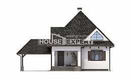 110-002-Л Проект двухэтажного дома с мансардой и гаражом, скромный загородный дом из газобетона Нижний Тагил, House Expert