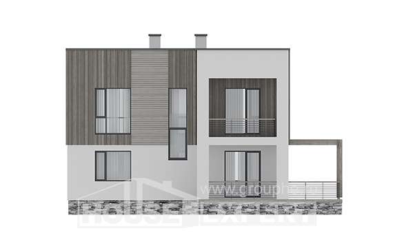 150-017-П Проект двухэтажного дома, компактный коттедж из блока, Нижний Тагил