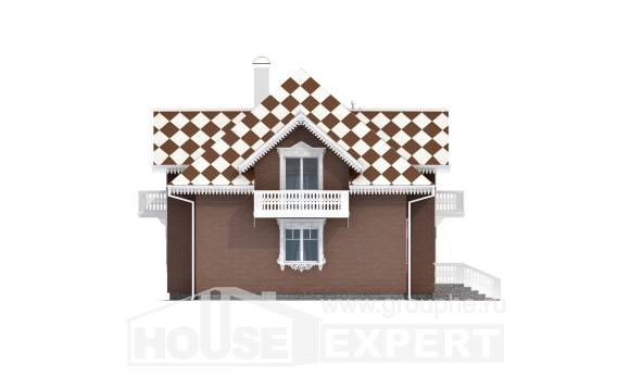 155-003-Л Проект двухэтажного дома мансардой, гараж, доступный домик из блока Нижний Тагил, House Expert