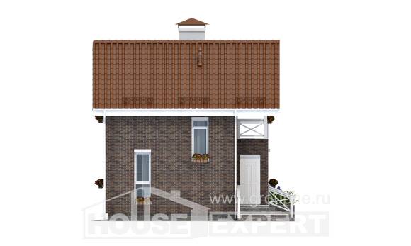 045-001-Л Проект двухэтажного дома мансардой, маленький домик из пеноблока Нижний Тагил, House Expert