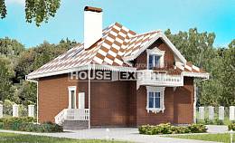 155-003-Л Проект двухэтажного дома с мансардным этажом и гаражом, экономичный домик из теплоблока Нижний Тагил, House Expert