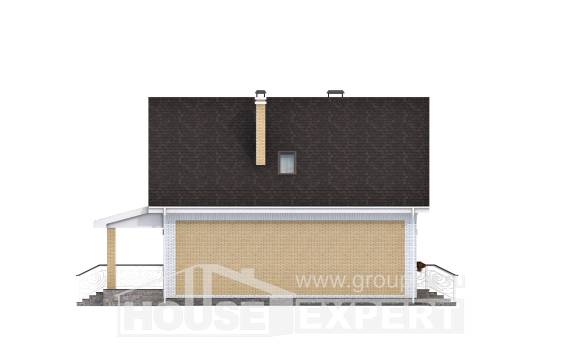 130-004-П Проект двухэтажного дома с мансардой, бюджетный дом из поризованных блоков Нижний Тагил, House Expert